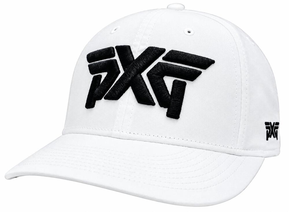 NEW PXG unisex lightweight structured low crown flat bill cap in white